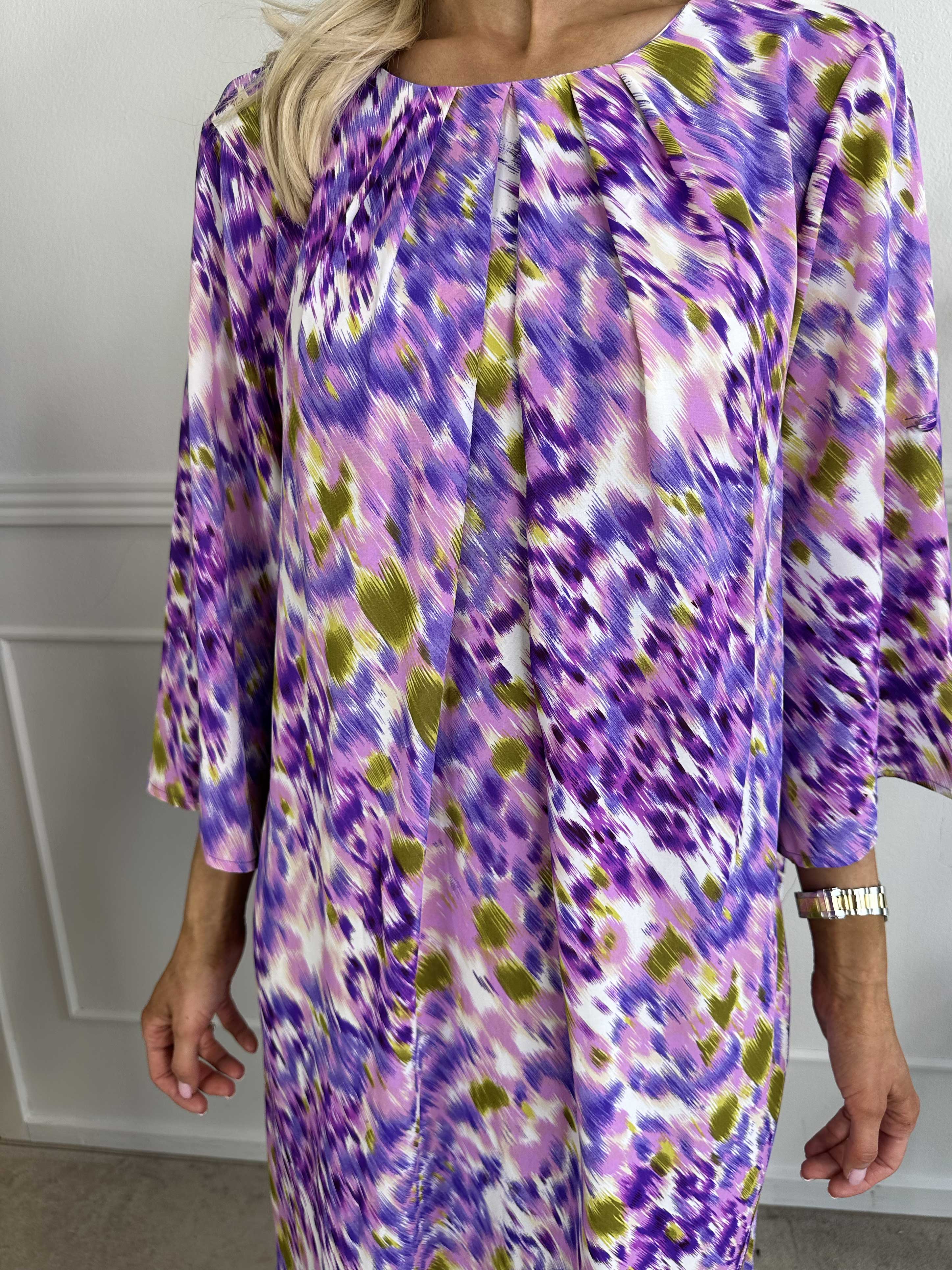 Gigi - Mångfärgad mönstrad tunikaklänning